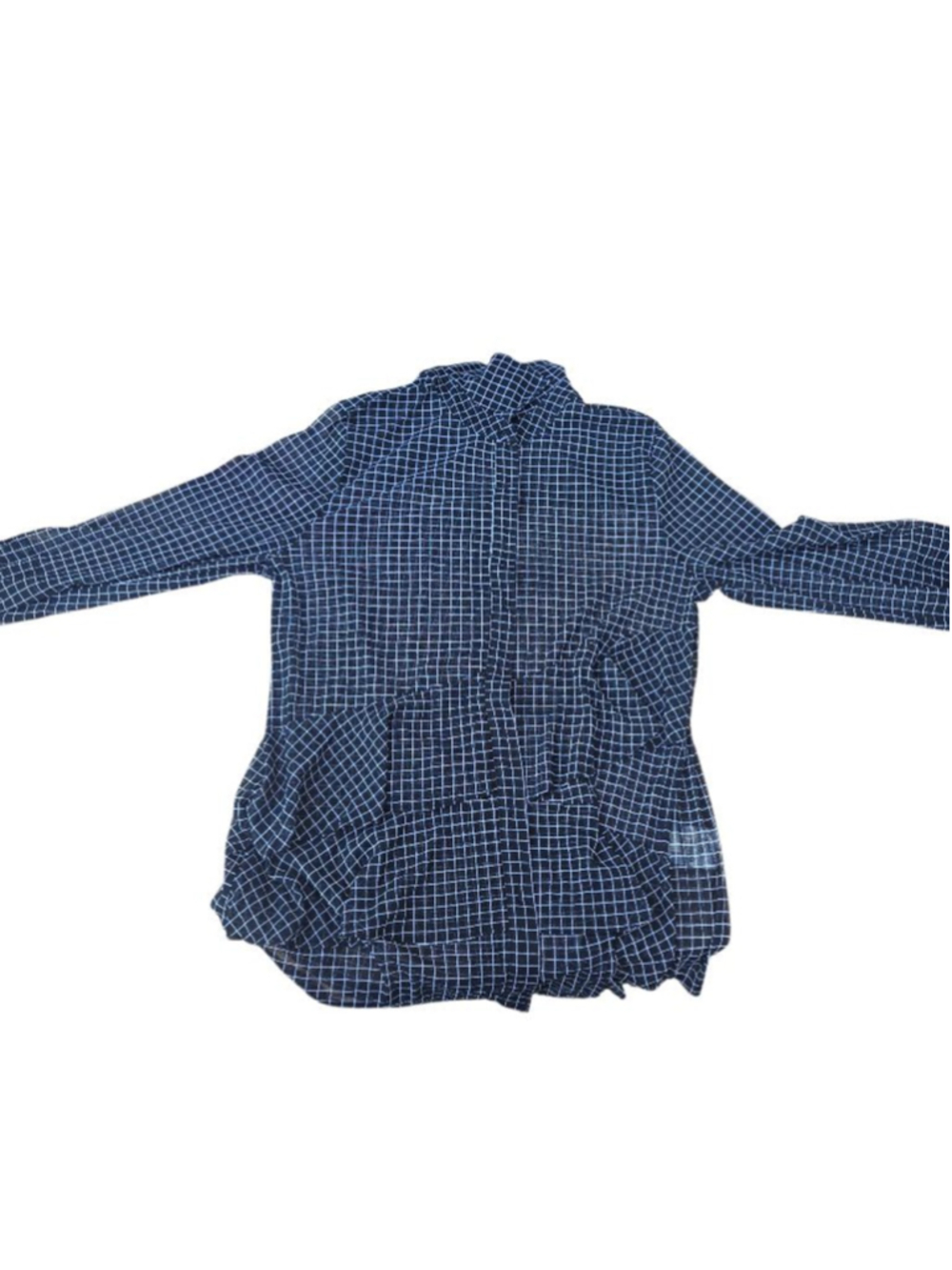 Women's Alfani Black White Grid Button Down Shirt M #139